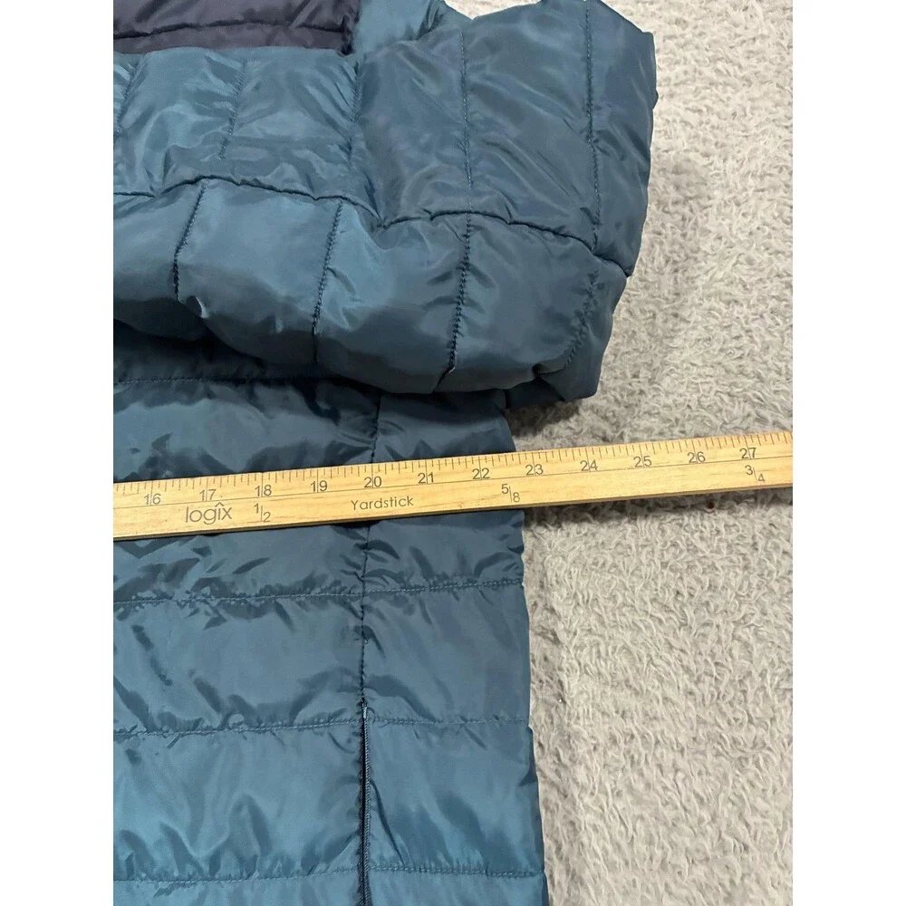 True Religion Jacket Mens Medium Blue Puffer Quilted Insulated Full Zip Logo